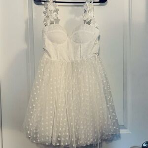 Selfie Leslie White Floral Embellished Dress